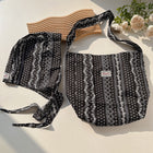 Japanese and Korean Popular Fried Street Hat Bag Two-Piece Set Women's Outdoor Leisure Travel Open Cotton Crosswalk Bag Ethnic 13