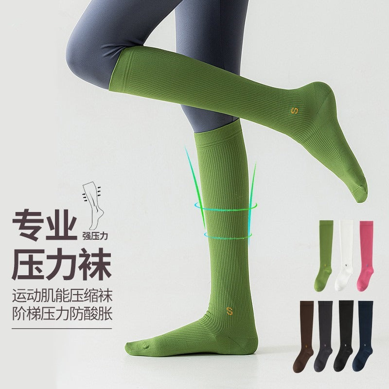 Compression socks sports compression calf socks professional rope skipping running women's socks summer fitness stockings non-slip yoga socks