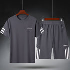 Sports Suit Men's Fitness Sweat Suit Summer Short-Sleeved T-Shirt Loose Quick-Drying Clothing Basketball Training Running Shorts 8