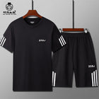 Sports Suit Men's Fitness Sweat Suit Summer Short-Sleeved T-Shirt Loose Quick-Drying Clothing Basketball Training Running Shorts 1