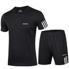 Sports Suit Men's Fitness Sweat Suit Summer Short-Sleeved T-Shirt Loose Quick-Drying Clothing Basketball Training Running Shorts 4