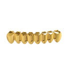 European and American Hot Selling Hiphop Hip-Hop Gold Braces Upper Teeth 8 Lower Teeth 8 Teeth Braces Cross-Border Glossy Braces 13