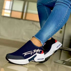Legere atmungsaktive Keilabsatz-Damen-Sneaker flache Damenschuhe 6