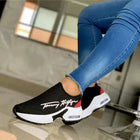 Legere atmungsaktive Keilabsatz-Damen-Sneaker flache Damenschuhe 13
