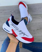 Legere atmungsaktive Keilabsatz-Damen-Sneaker flache Damenschuhe 18