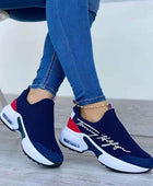 Legere atmungsaktive Keilabsatz-Damen-Sneaker flache Damenschuhe 3