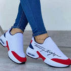 Legere atmungsaktive Keilabsatz-Damen-Sneaker flache Damenschuhe 1